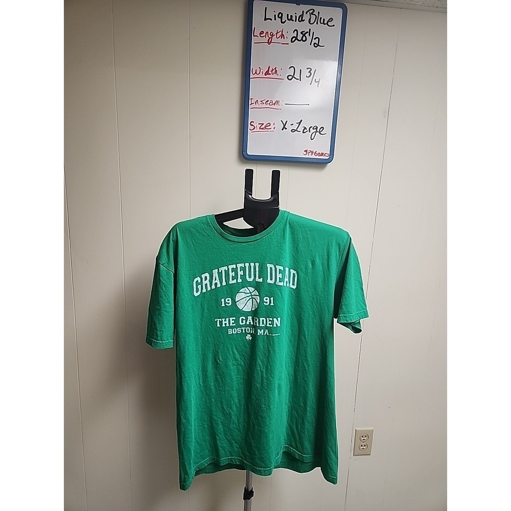 Vintage Y2K 2002 Grateful Dead‎ Liquid Blue T-Shirt The Boston Garden Basketball